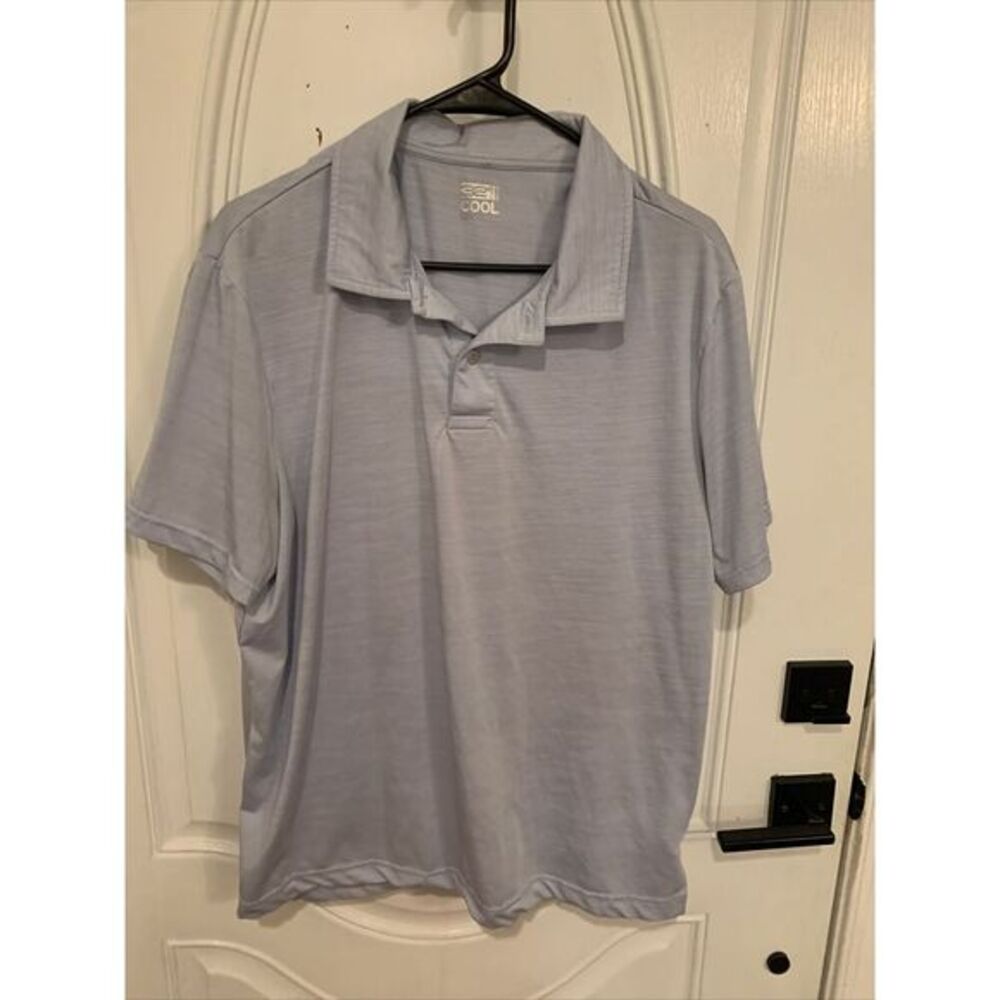 Lot Of 2 32 Degrees Cool  Men's Short Sleeve Performance Golf Polo Large Lt Blue